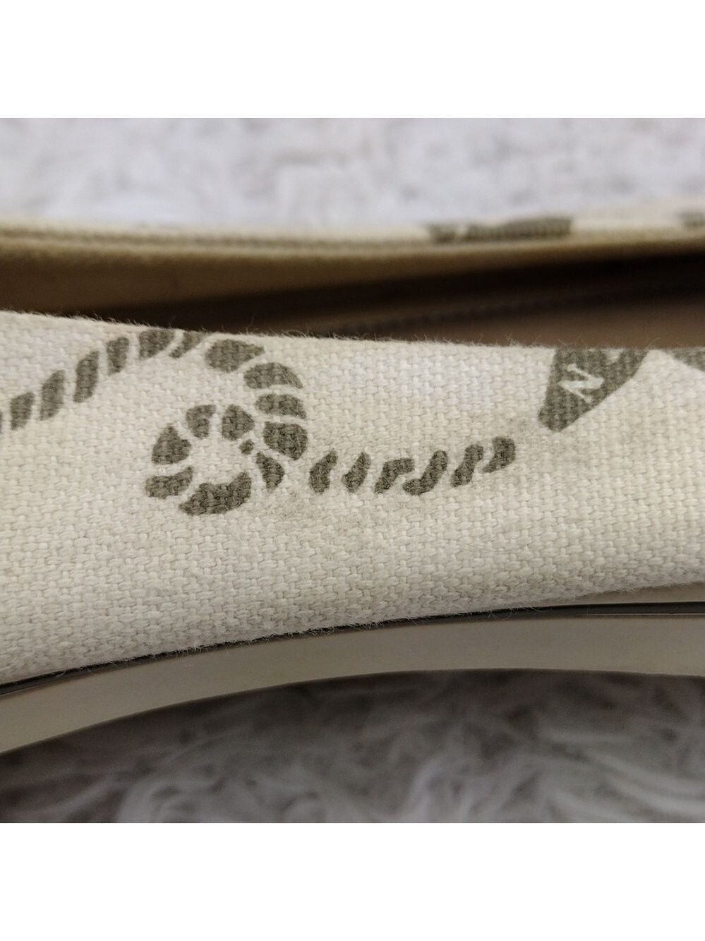 LAUREN Ralph Lauren Emilia Cream Canvas Nautical Slip On Flats 802077018 - Picture 12 of 14